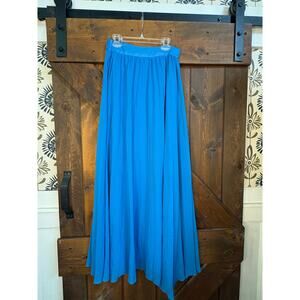 Ebossy womens small blue flowy maxi skirt